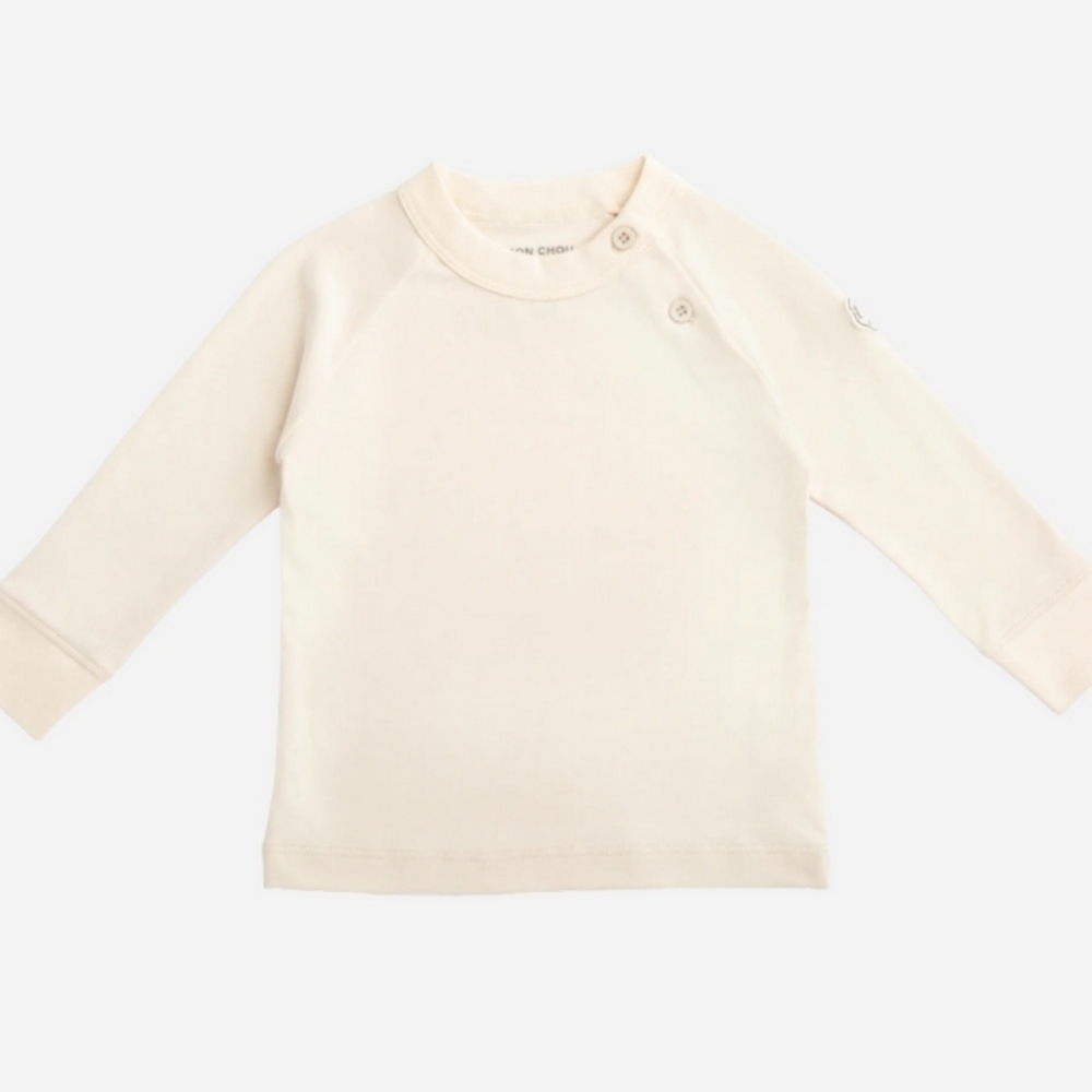 MON CHOU Baby Shirt 12-18 Months Organic Cotton Long Sleeve Crew Neck $30